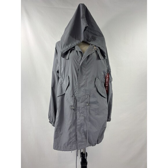 Alpha Industries Shell Fishtail Parka W Cadet Gray Grey Small Liberty Print - Picture 2 of 15